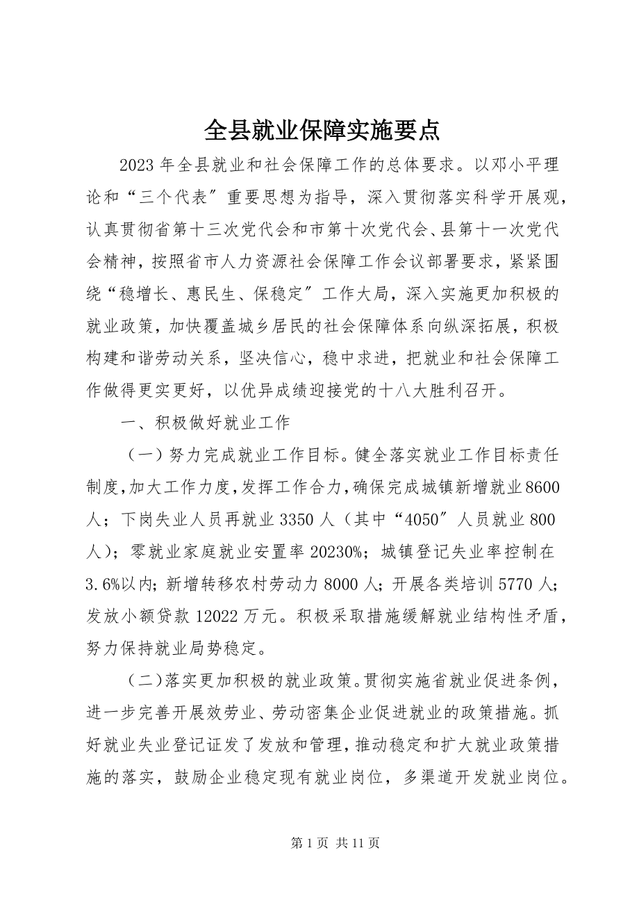 2023年全县就业保障实施要点.docx_第1页