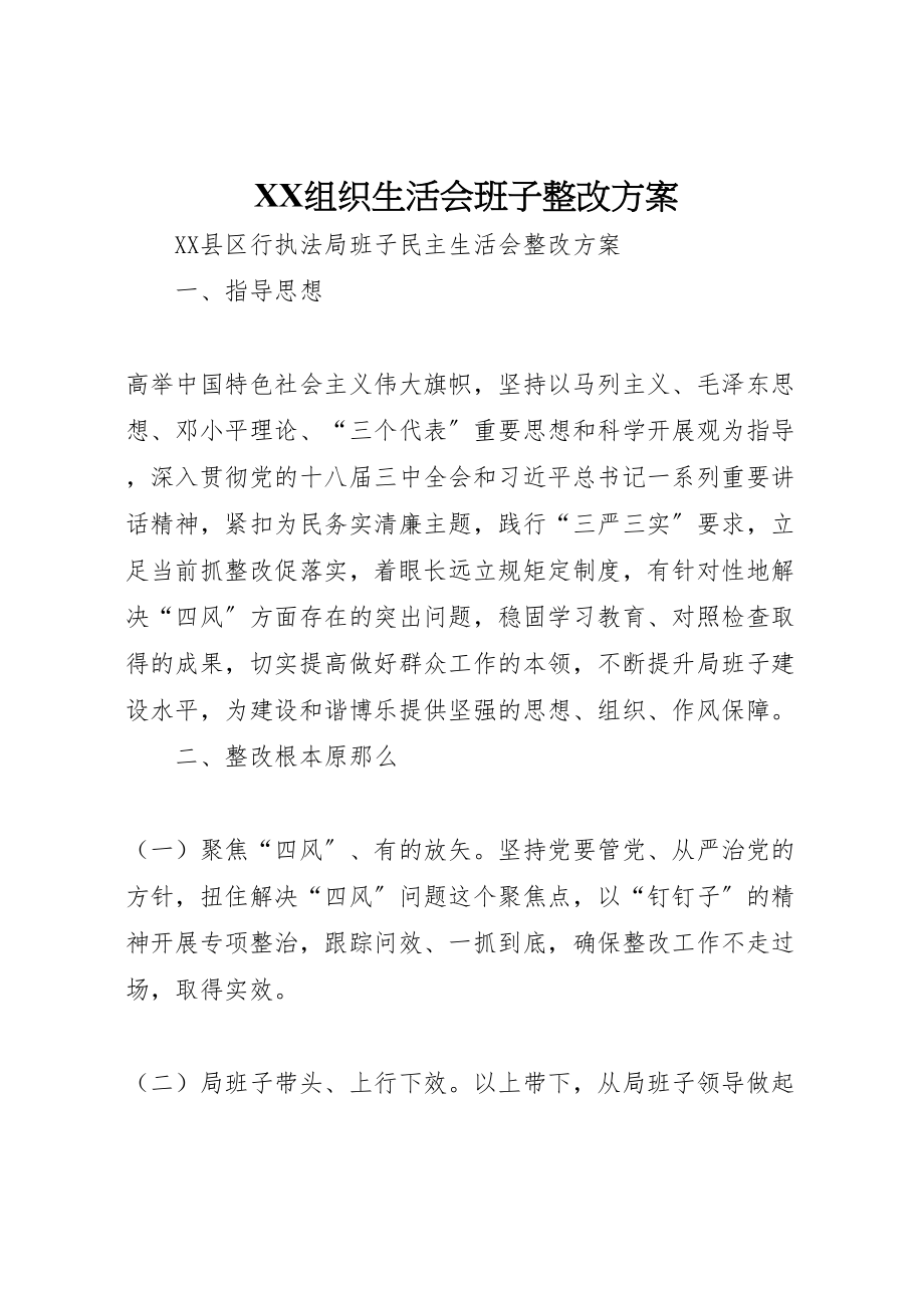 2023年组织生活会班子整改方案 .doc_第1页