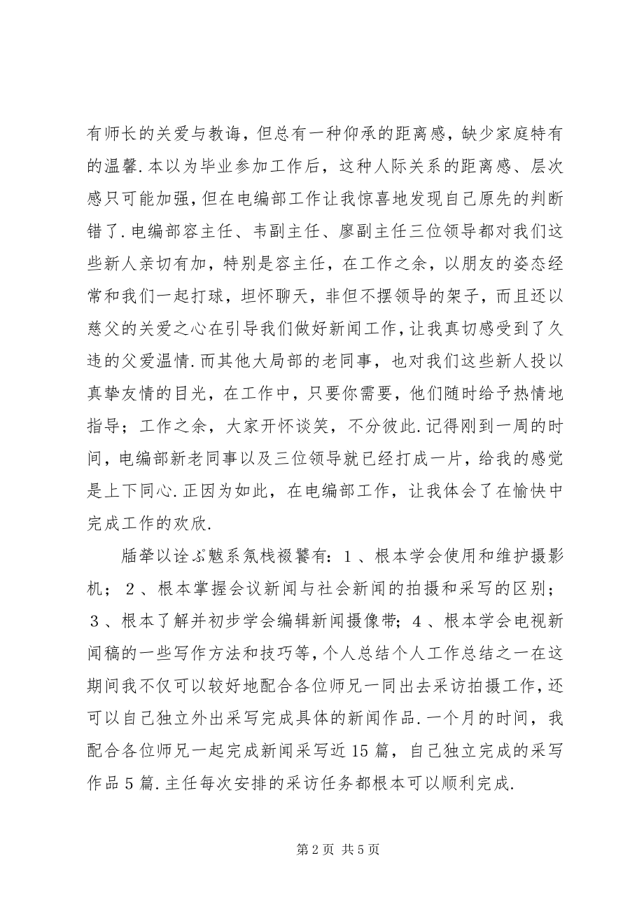 2023年个人工作总结不足之处个人工作总结之一新编.docx_第2页