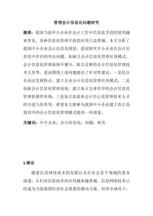 管理会计信息化问题研究计算机专业.docx