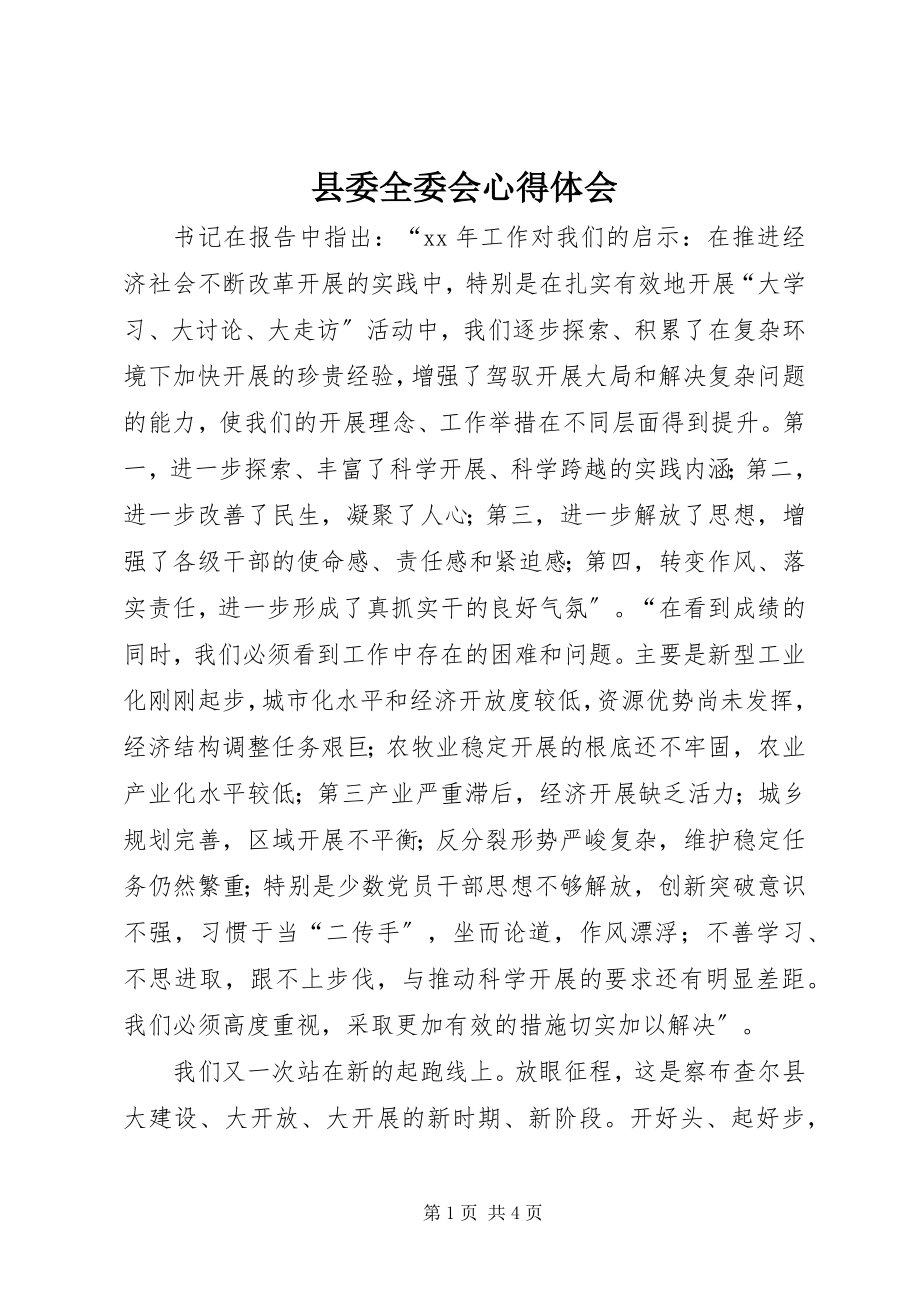 2023年县委全委会心得体会.docx_第1页