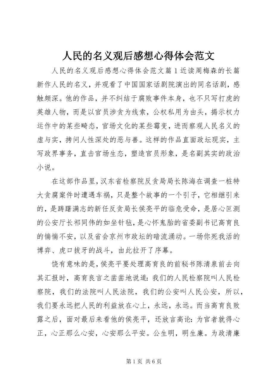 2023年人民的名义观后感想心得体会2.docx_第1页