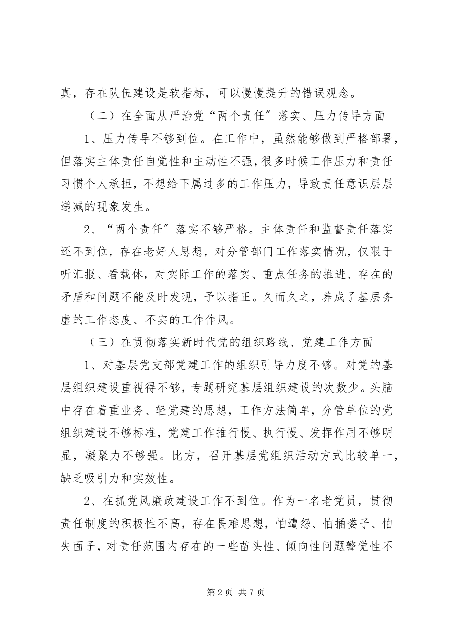 2023年分管刑侦工作副局长巡视反馈意见的整改落实专题民主生活会讲话提纲.docx_第2页