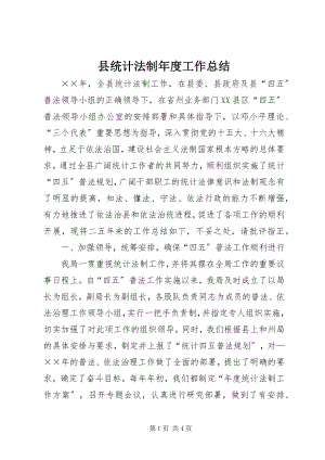 2023年县统计法制年度工作总结.docx