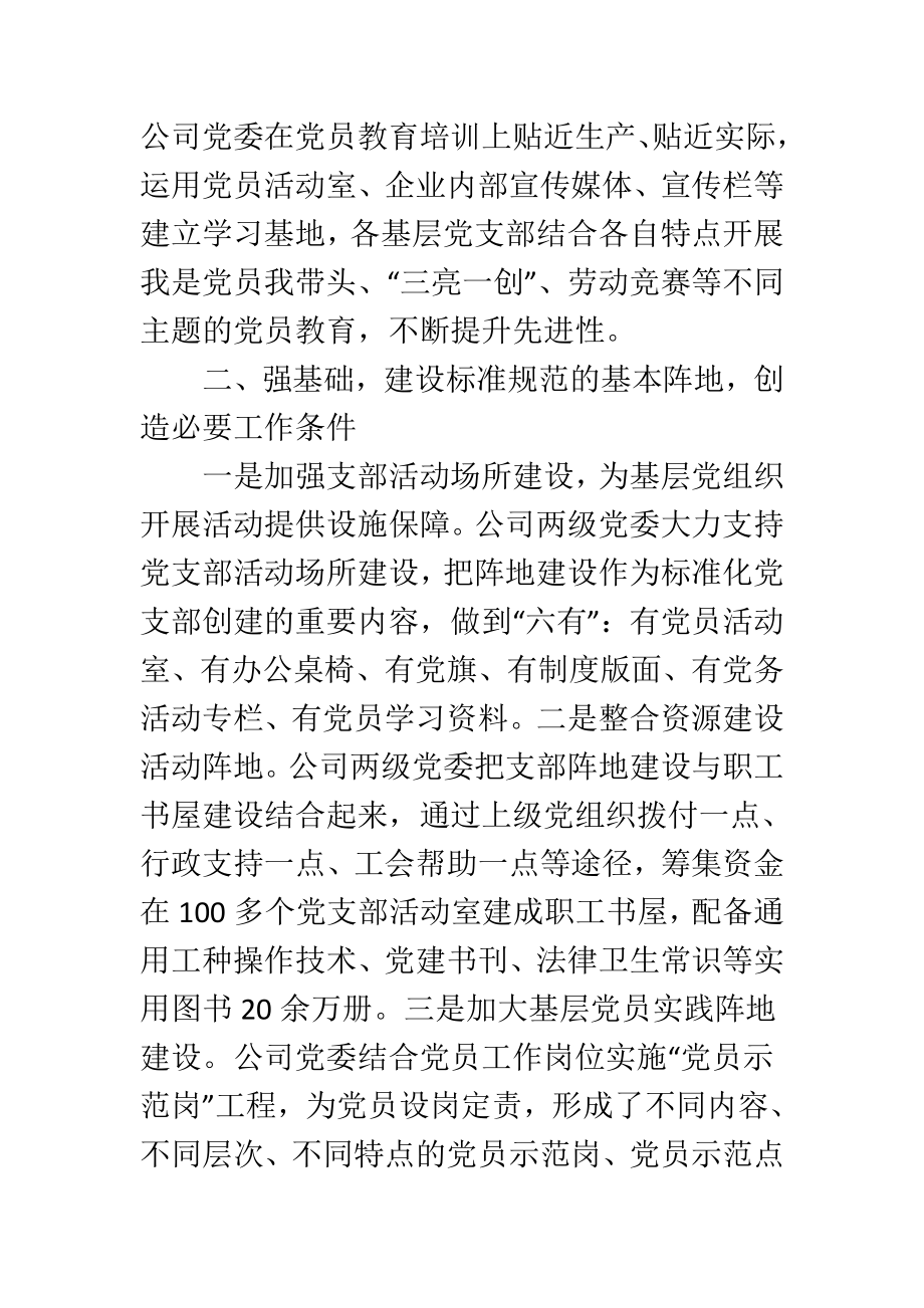 公司党委实施党支部标准化建设经验材料.doc_第3页