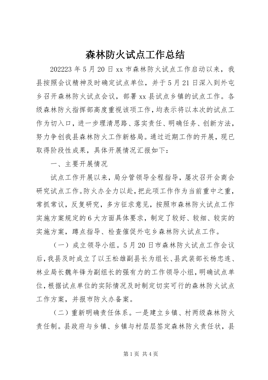 2023年森林防火试点工作总结.docx_第1页