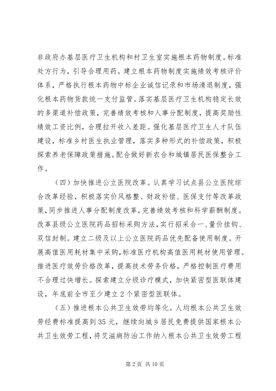 2023年医药卫生体制改革工作要点.docx_第2页