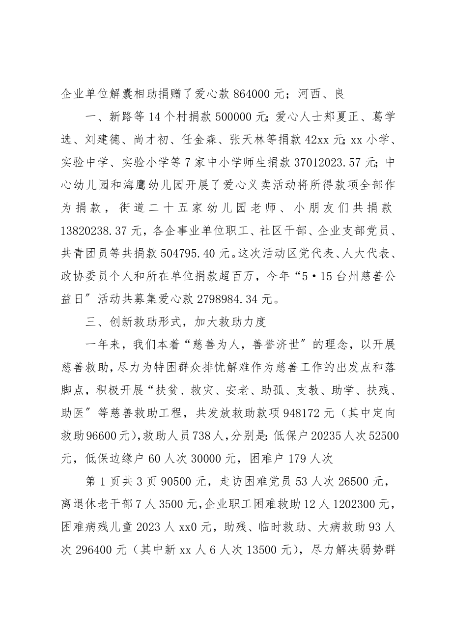 2023年慈善分会工作总结与慈善捐赠汇报材料新编.docx_第3页