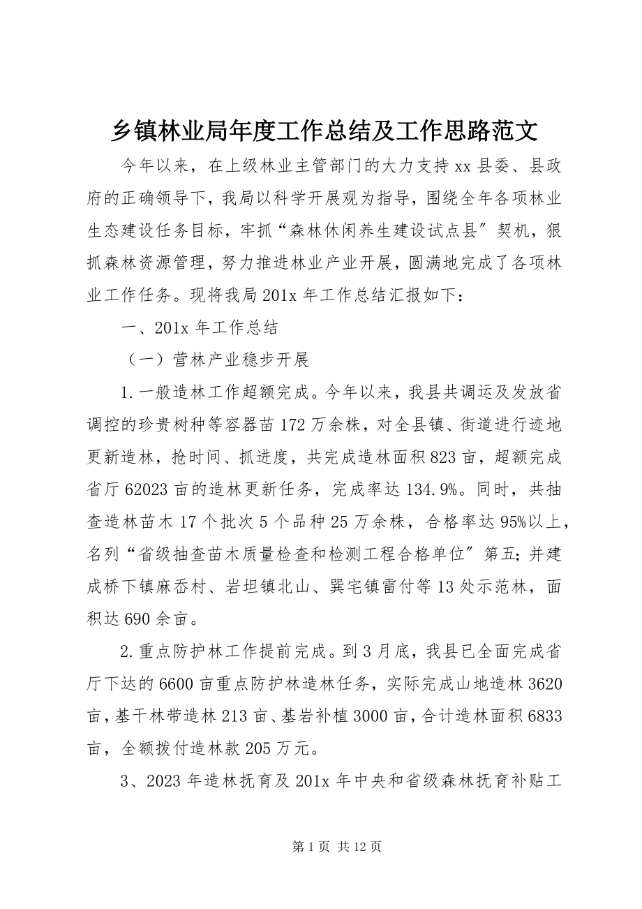 2023年乡镇林业局年度工作总结及工作思路2.docx_第1页