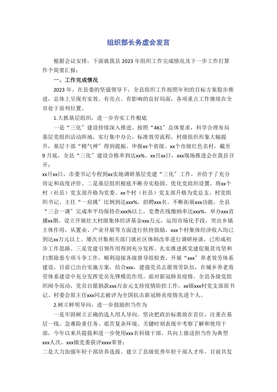 2023年组织部长务虚会发言2.docx_第1页