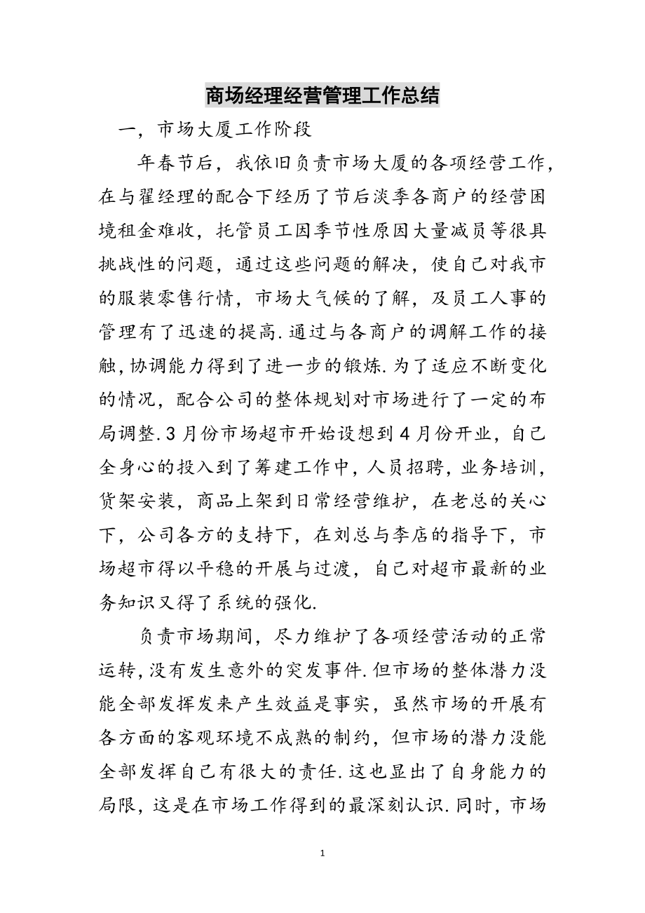 2023年商场经理经营管理工作总结范文.doc_第1页