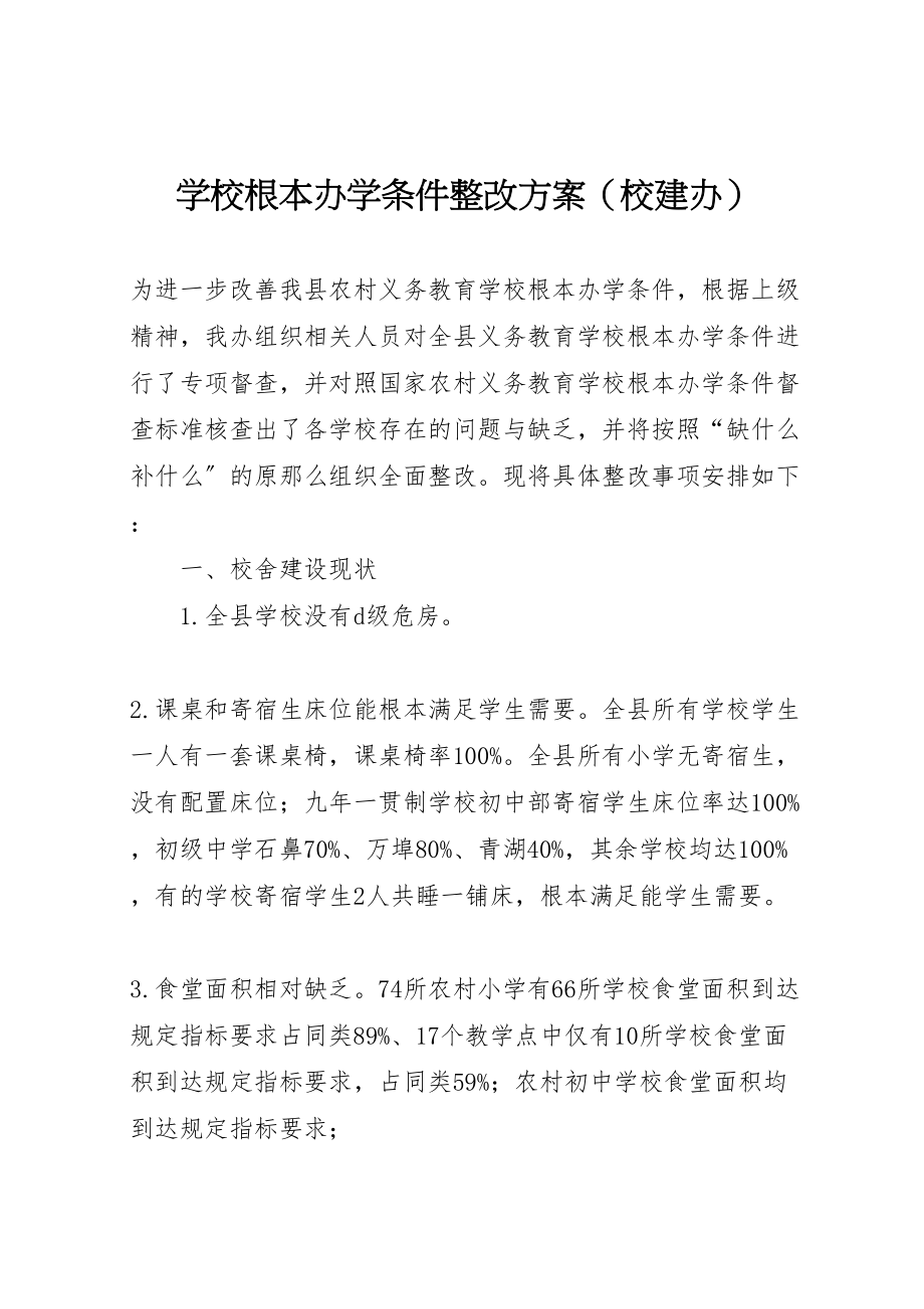 2023年学校基本办学条件整改方案.doc_第1页