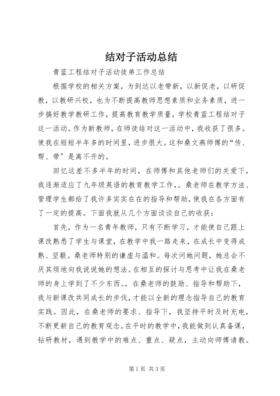 2023年结对子活动总结.docx_第1页