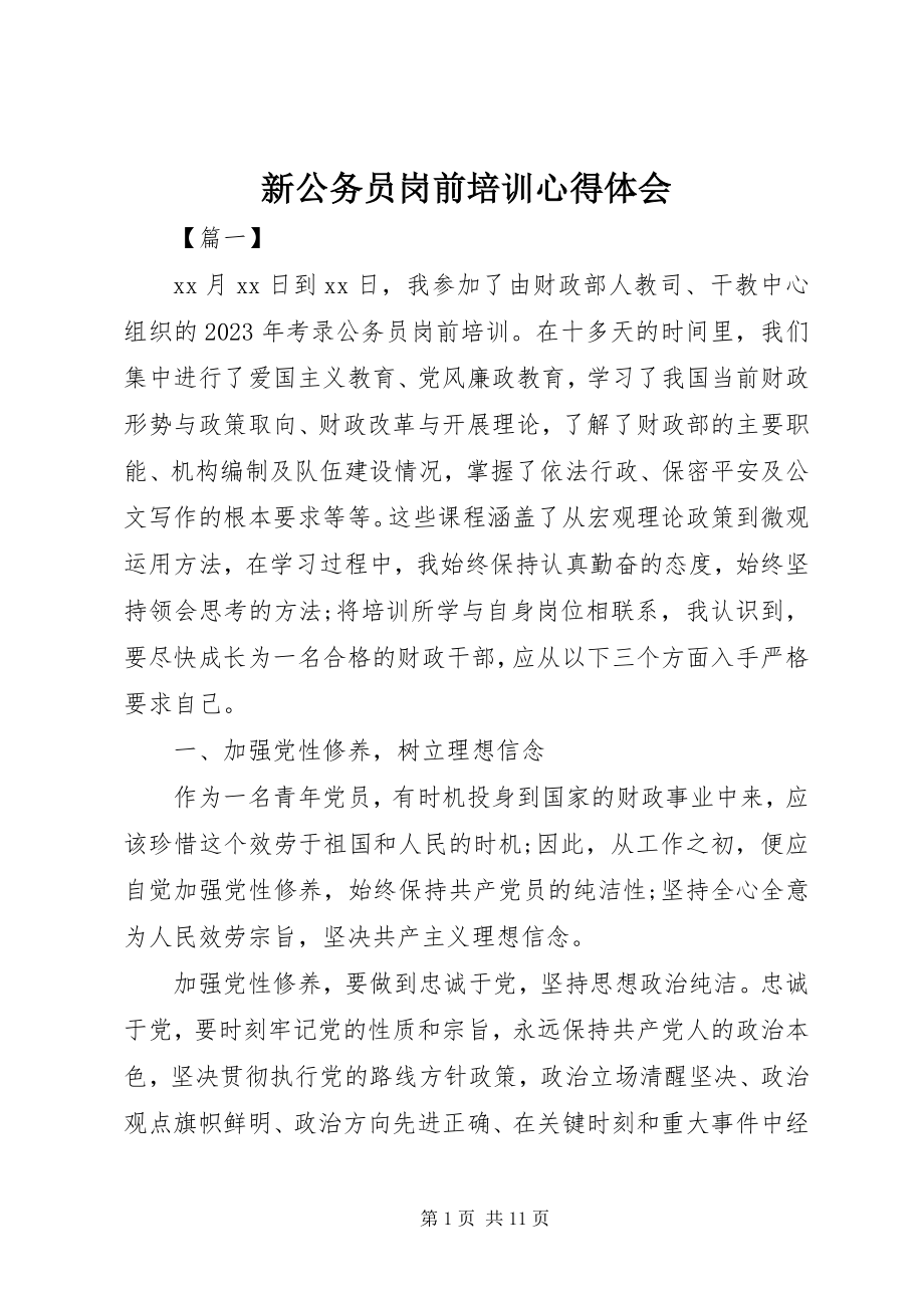 2023年新公务员岗前培训心得体会.docx_第1页