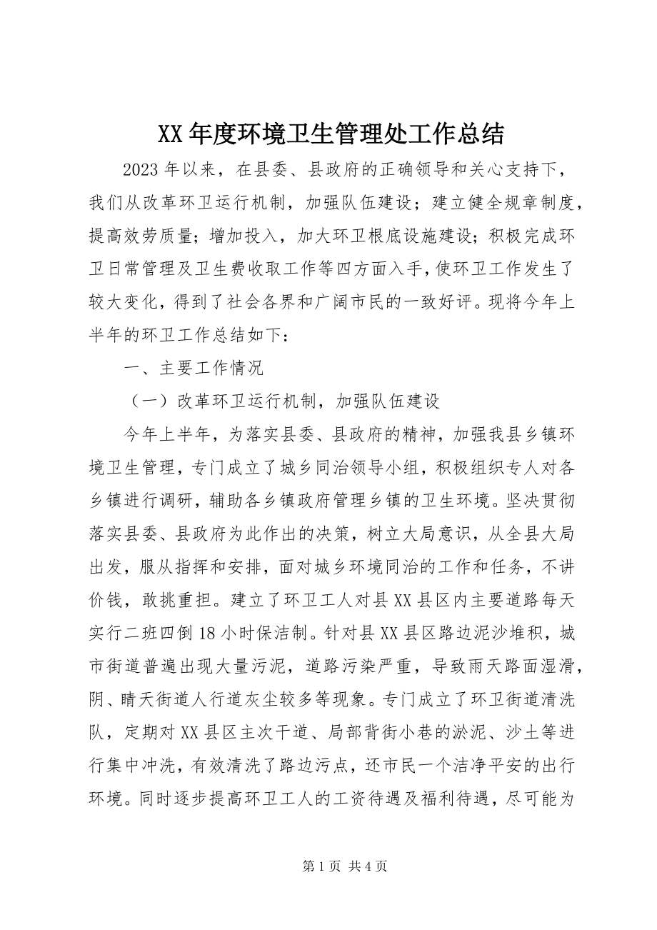 2023年环境卫生管理处工作总结.docx_第1页