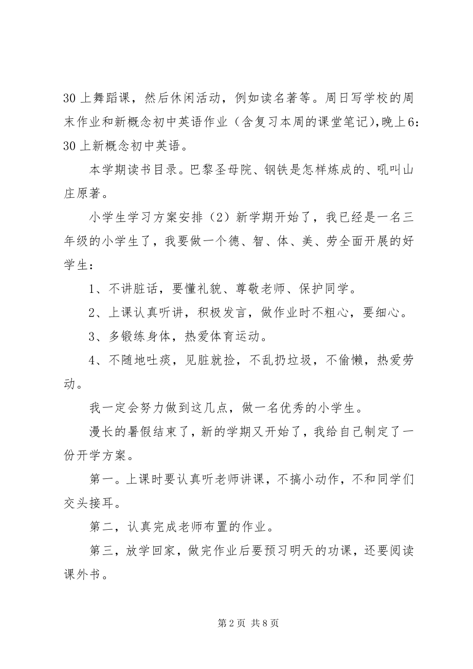 2023年小学生的学习计划安排.docx_第2页