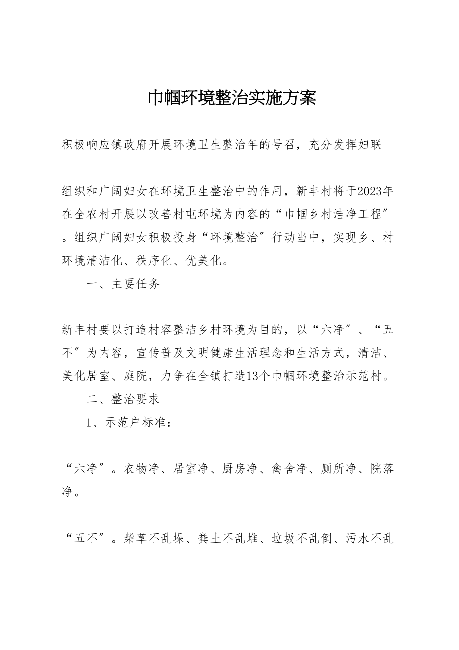 2023年巾帼环境整治实施方案.doc_第1页