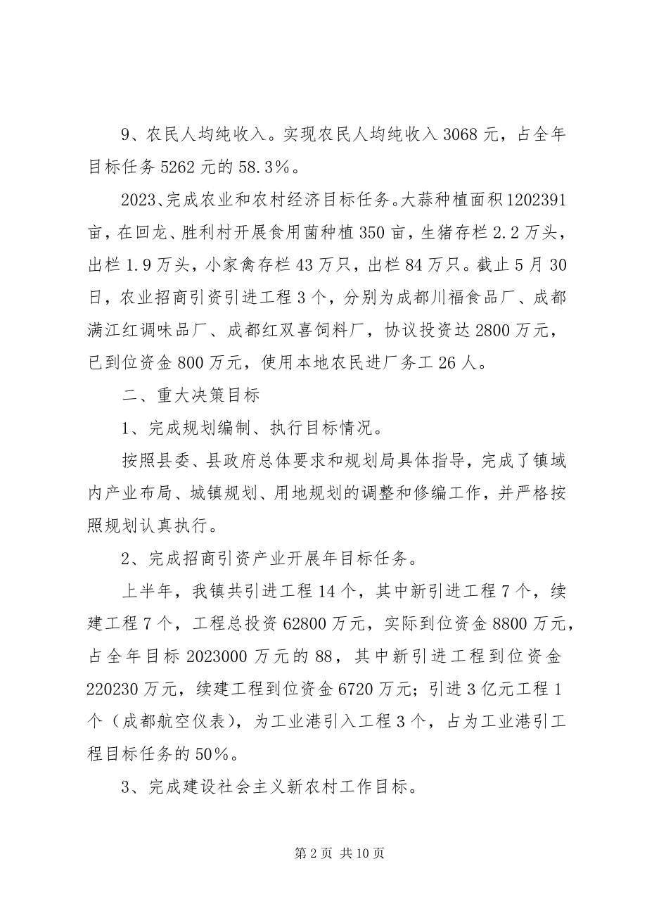 2023年镇上半年目标工作运行情况汇报.docx_第2页