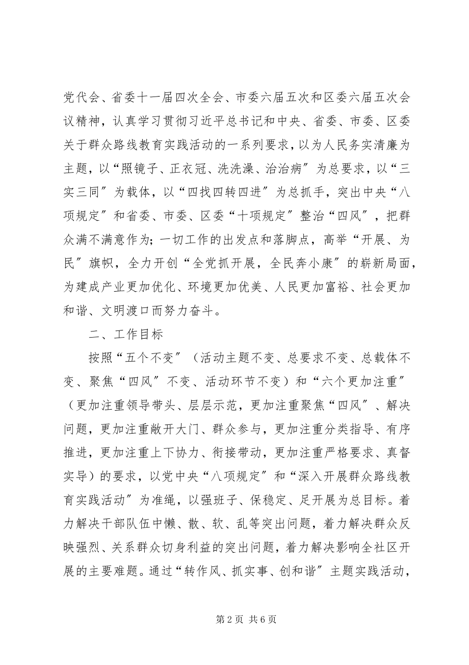 2023年社区党的群众路线教育实践活动的实施方案.docx_第2页