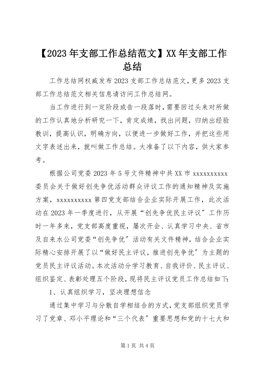 2023年支部工作总结支部工作总结2新编.docx_第1页