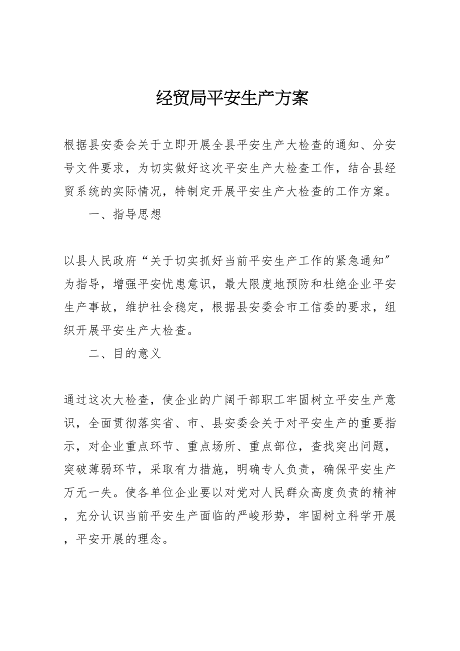 2023年经贸局安全生产方案.doc_第1页