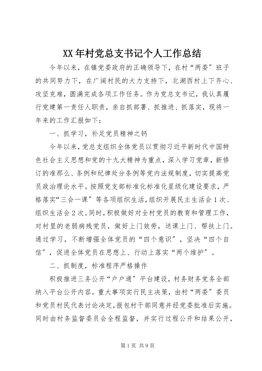 2023年村党总支书记个人工作总结.docx_第1页