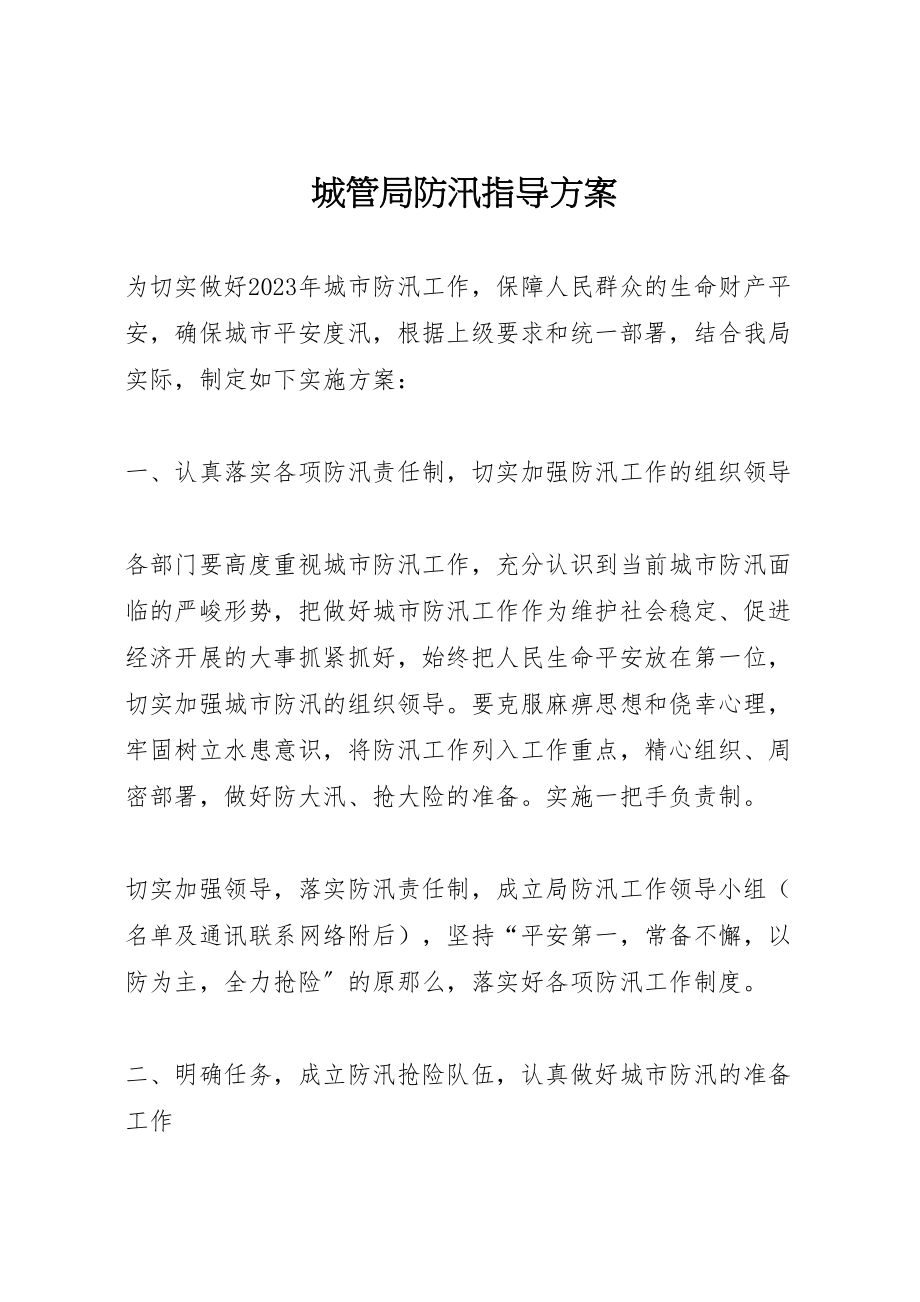 2023年城管局防汛指导方案.doc_第1页