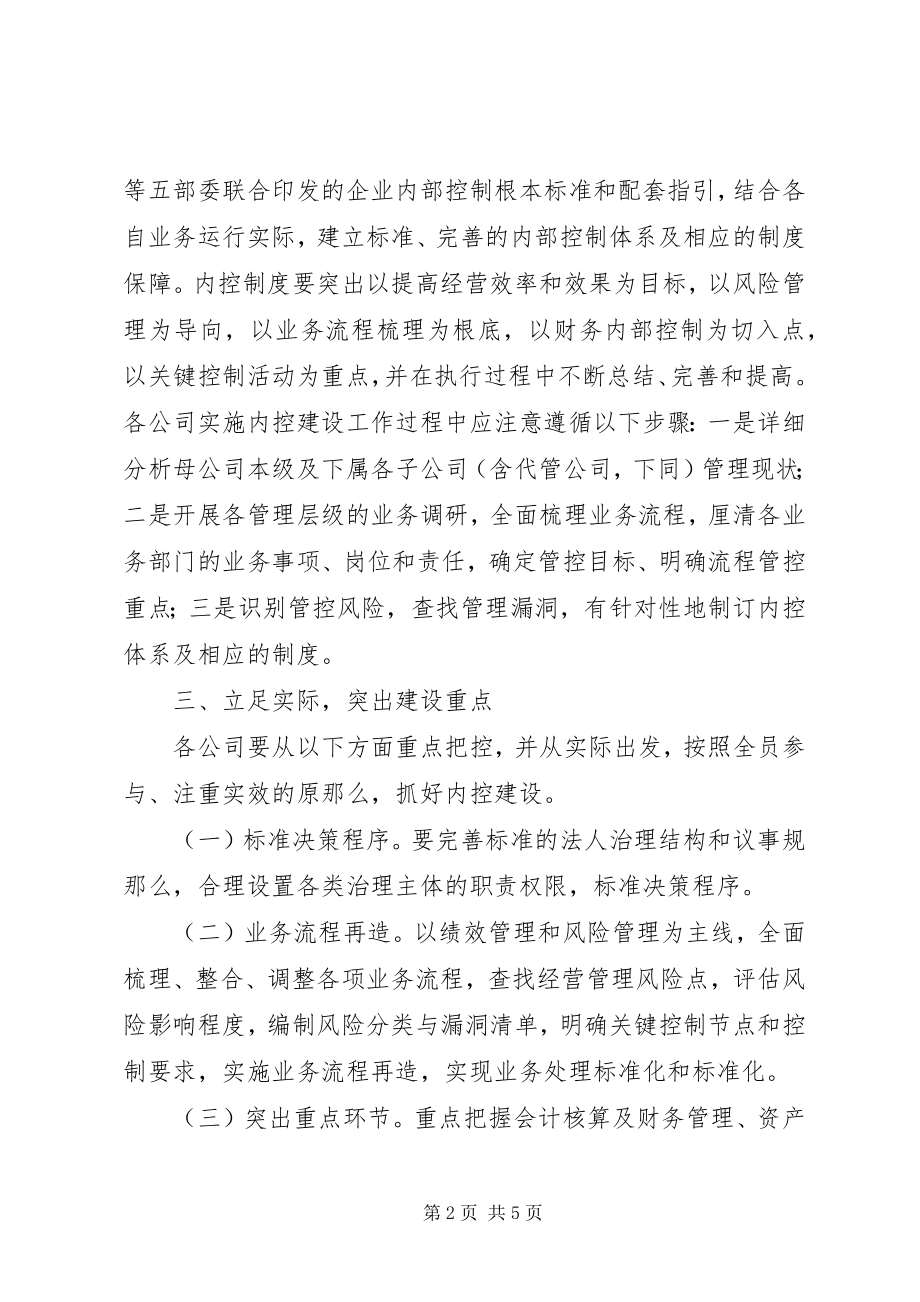 2023年进一步加强县属国有公司内部控制工作的指导意见.docx_第2页