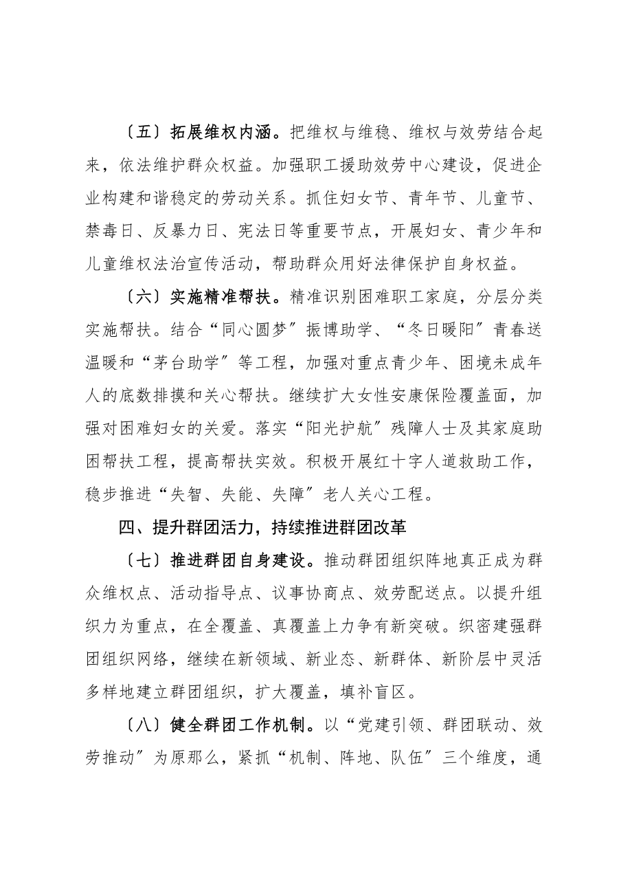 2023年群团工作要点含工作计划表格工会团委妇联商会综合党委残联等部门.docx_第3页