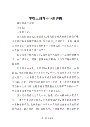 2023年学校五四青年节演讲稿.docx