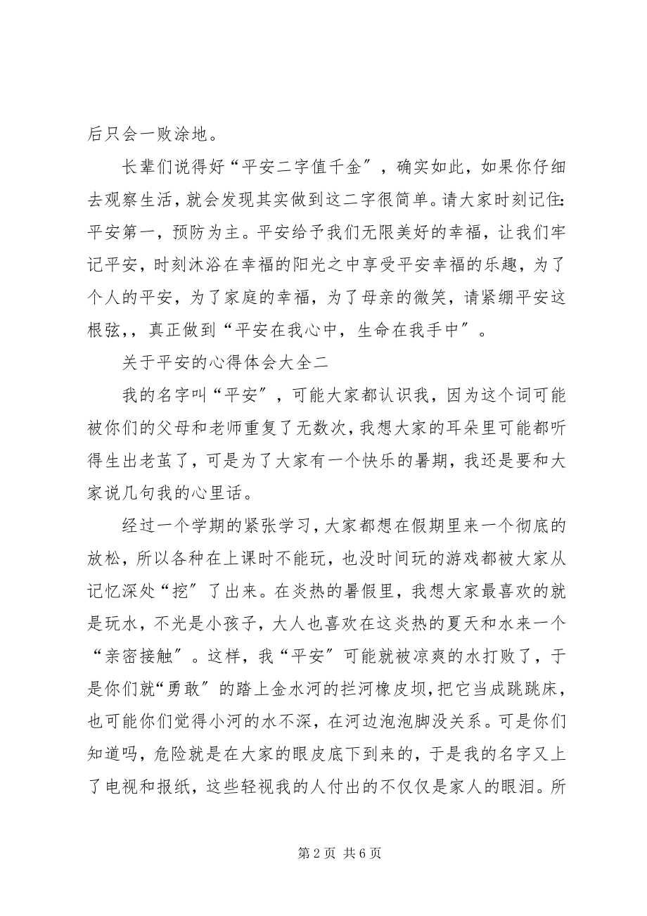 2023年安全的心得体会多篇.docx_第2页