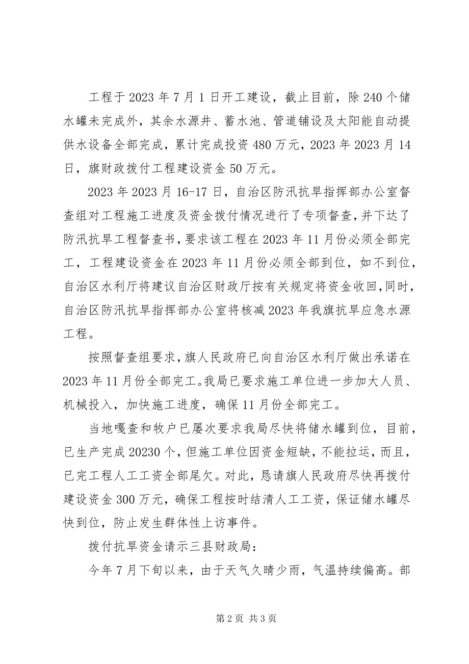 2023年拨付抗旱资金请示新编.docx_第2页