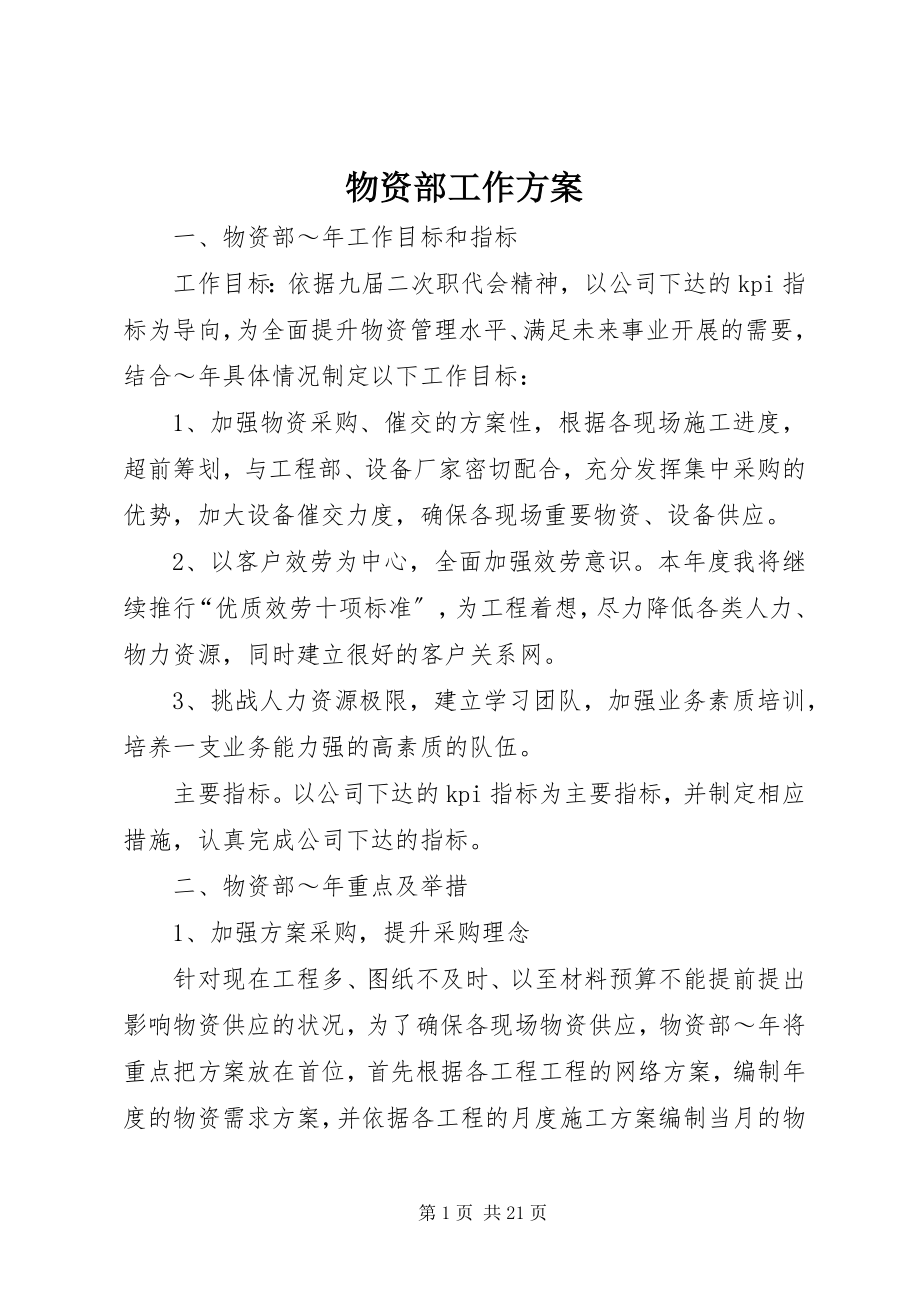 2023年物资部工作计划.docx_第1页