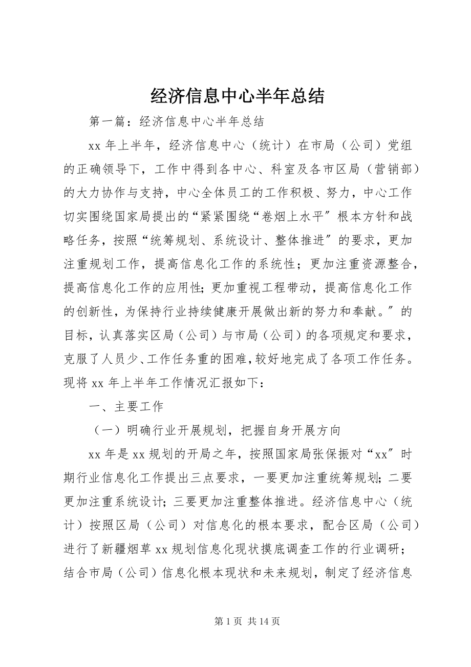 2023年经济信息中心半总结.docx_第1页