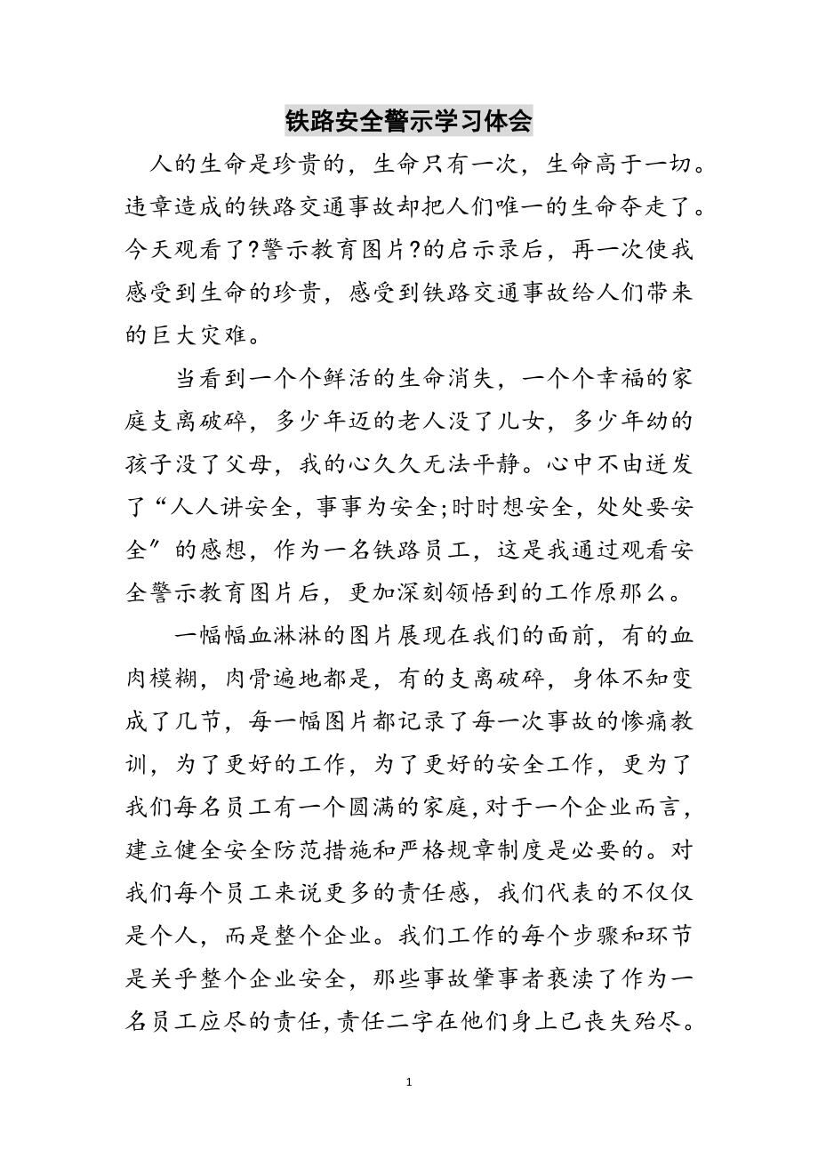 2023年铁路安全警示学习体会范文.doc_第1页