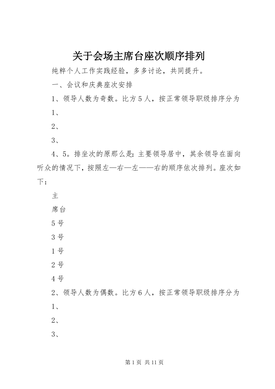 2023年会场主席台座次顺序排列.docx_第1页