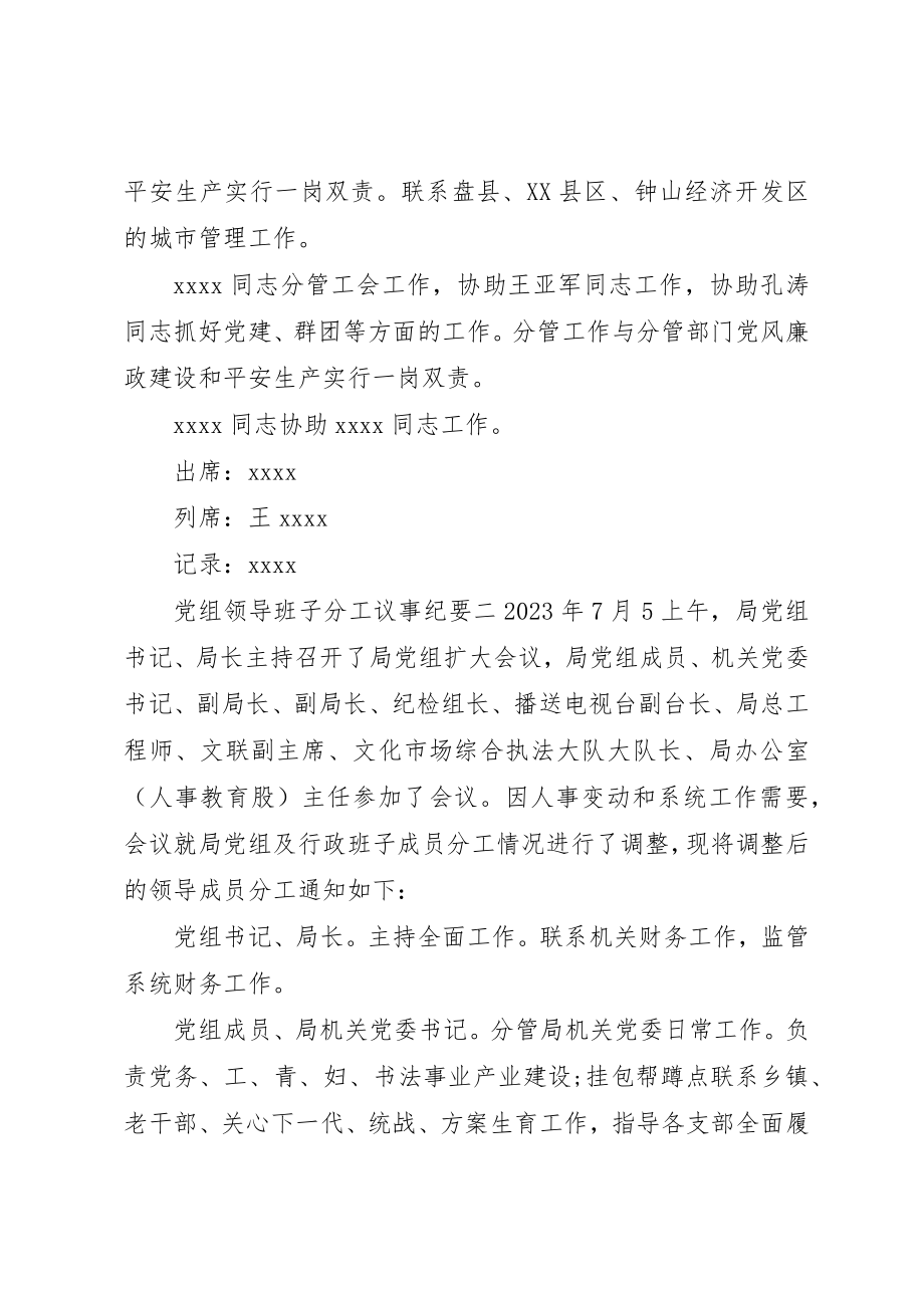 2023年党组领导班子分工议事纪要.docx_第2页