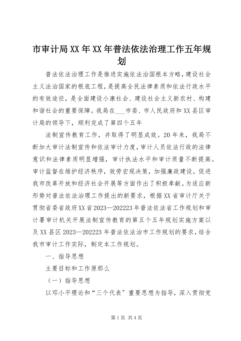 2023年市审计局普法依法治理工作五年规划2.docx_第1页