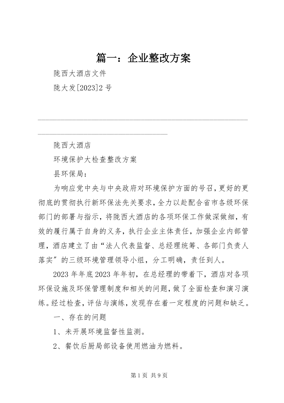 2023年企业整改方案2.docx_第1页