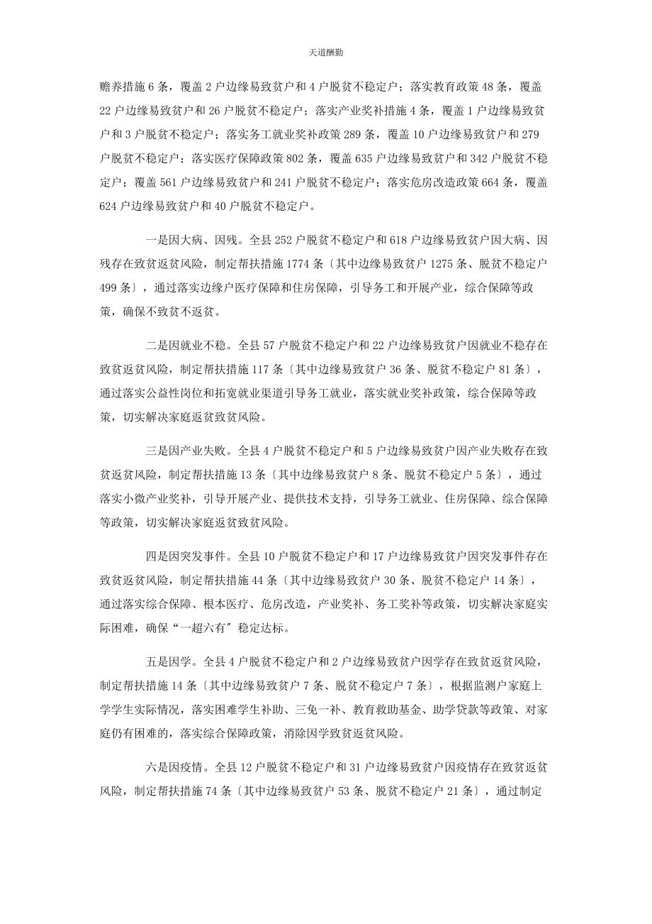 2023年防返贫监测工作开展情况总结供借鉴范文.docx_第2页