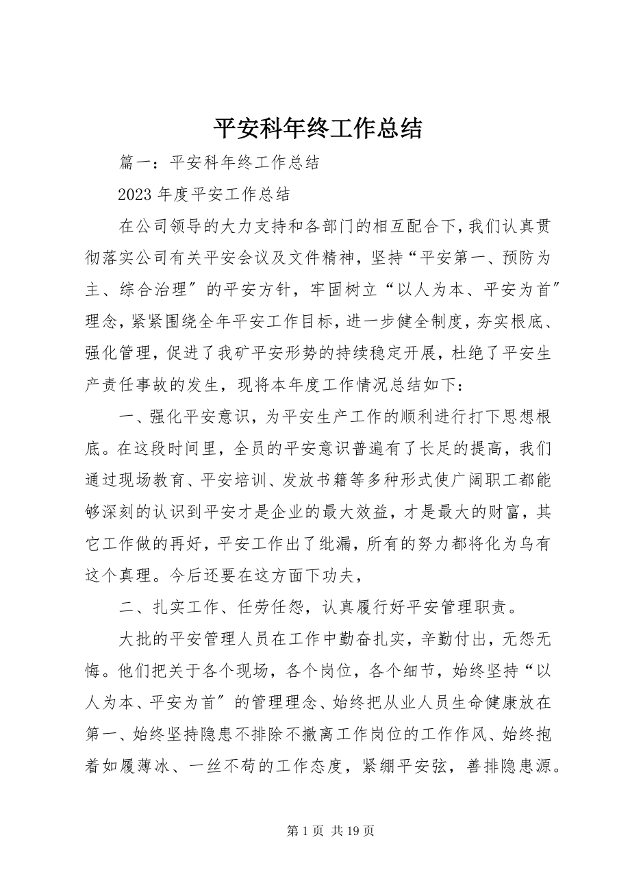 2023年安全科年终工作总结新编.docx_第1页