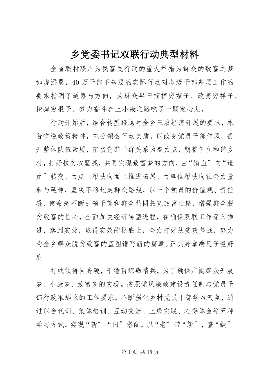 2023年乡党委书记双联行动典型材料.docx_第1页