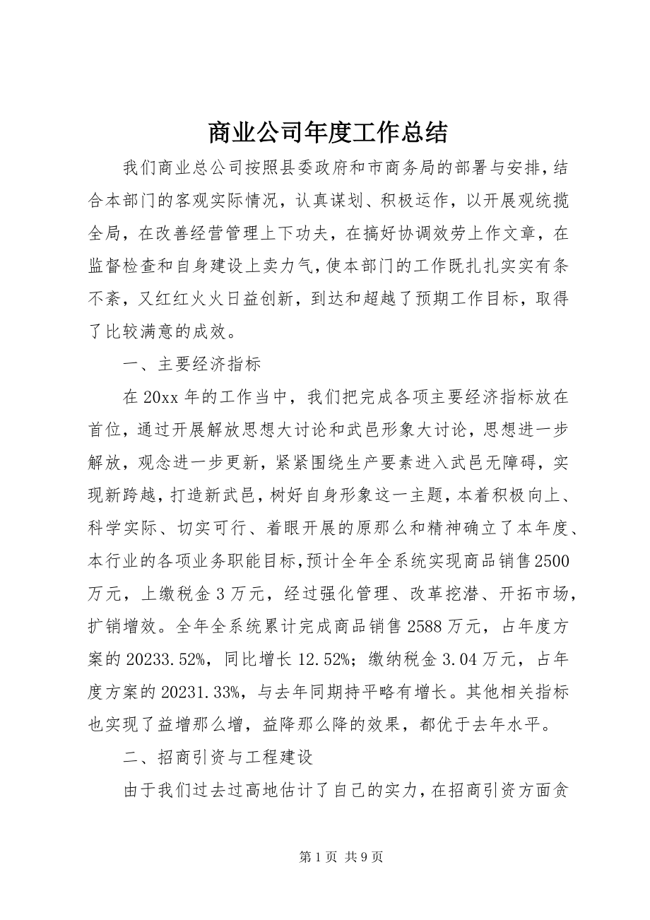 2023年商业公司年度工作总结.docx_第1页