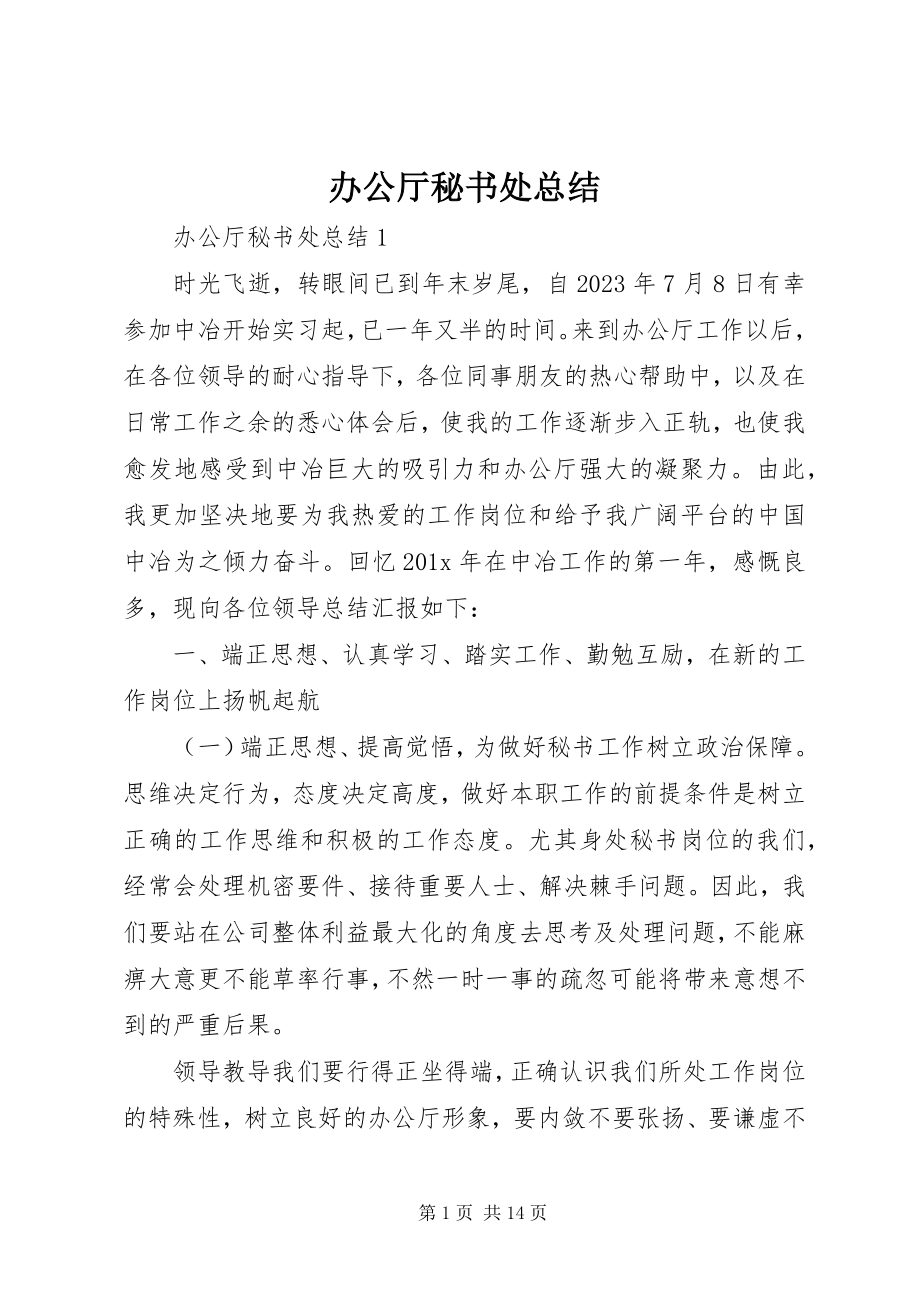 2023年办公厅秘书处总结新编.docx_第1页