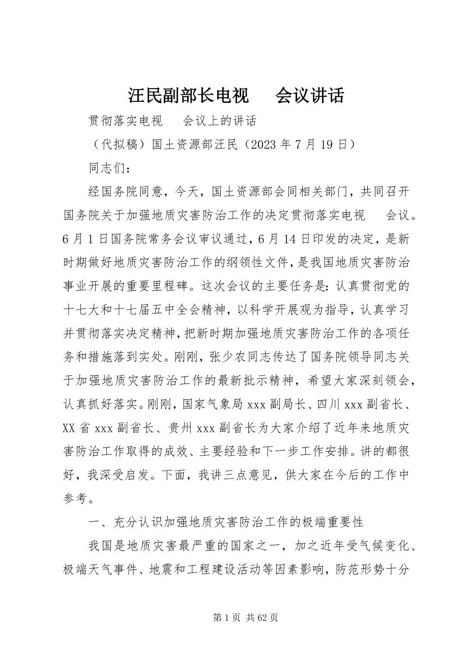 2023年汪民副部长电视电话会议致辞.docx_第1页