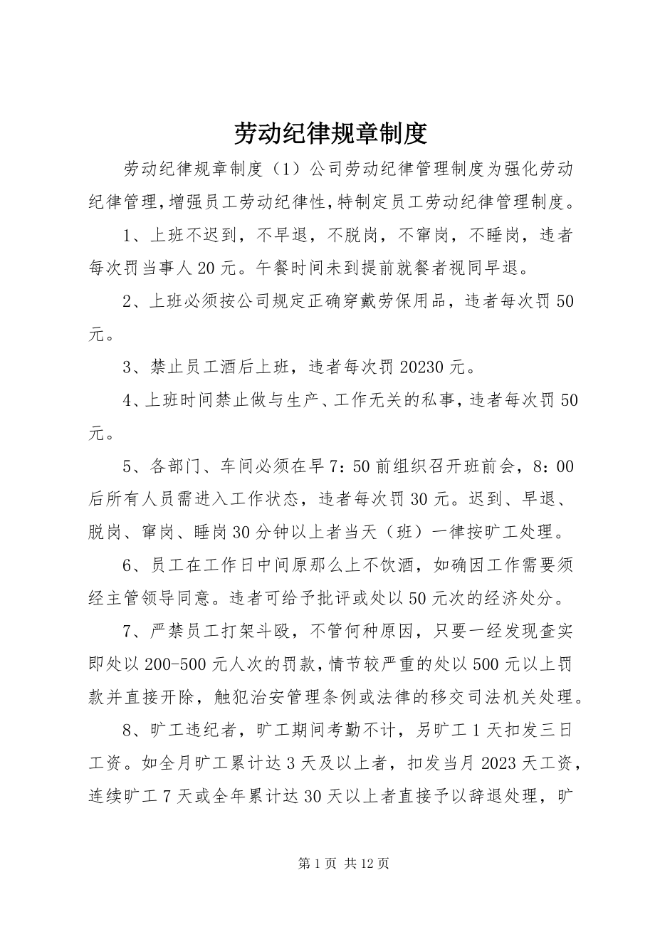 2023年劳动纪律规章制度.docx_第1页