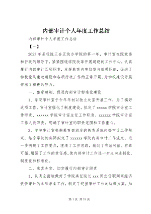 2023年内部审计个人年度工作总结.docx