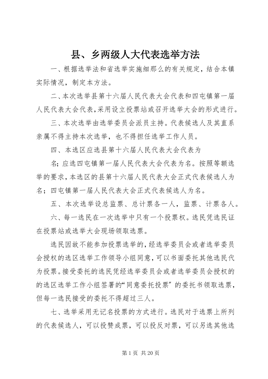 2023年县乡两级人大代表选举办法.docx_第1页