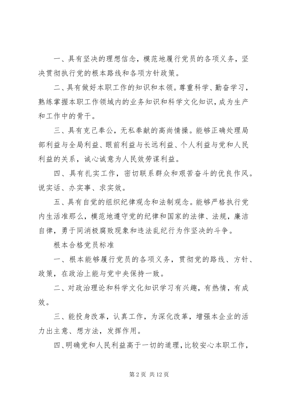 2023年优秀合格基本合格党员标准.docx_第2页