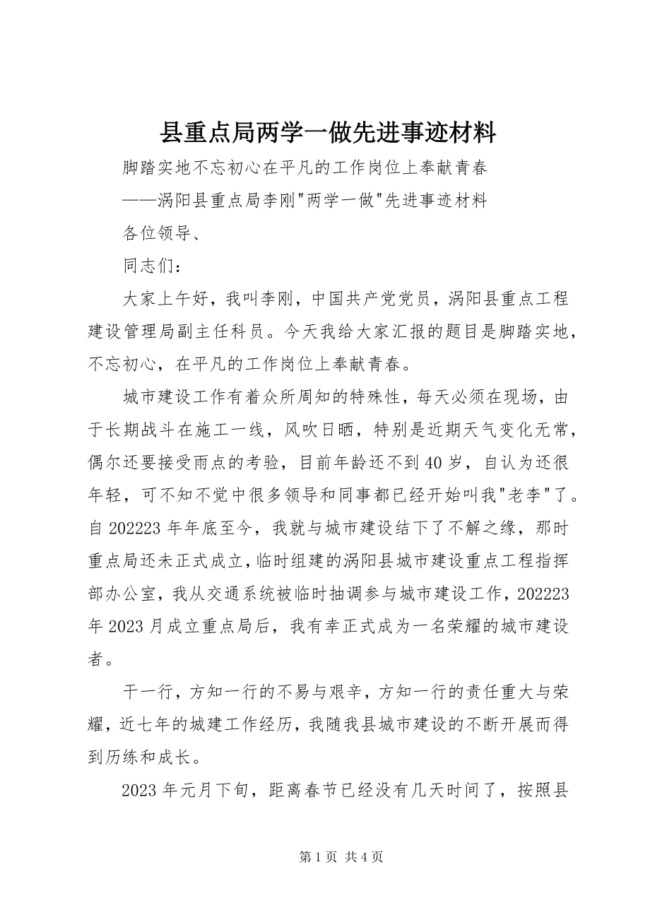 2023年县重点局两学一做先进事迹材料.docx_第1页